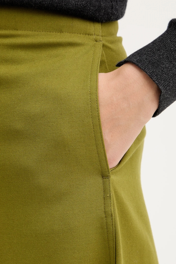 United Colors of Benetton pantaloni din lână verde 4YVXDF0A9