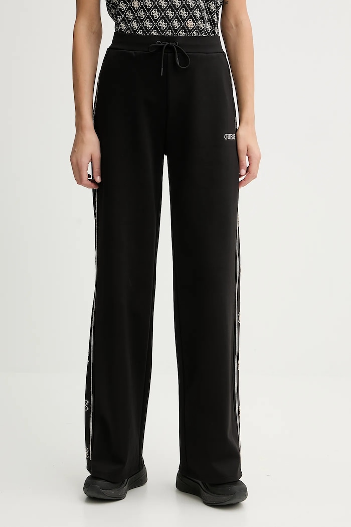 Tepláky Guess OCTAVIA pletenina čierna V5BB12.KCX22