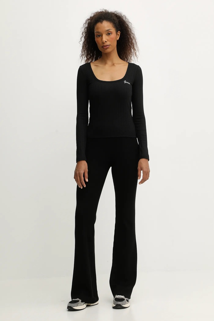 Guess spodnie z domieszką wełny FLAMINIA V5BB08.Z3JD2 czarny AW25