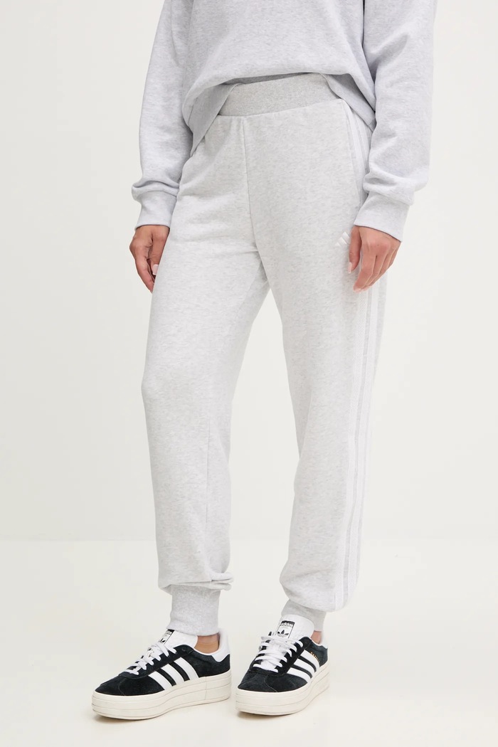 Tepláky adidas Coquette melanž sivá JM1914