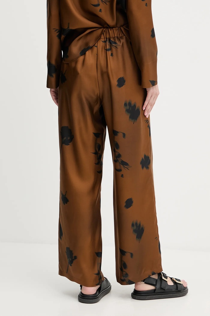MM by Max Mara spodnie jedwabne HELGA 2526136037600 brązowy AW25