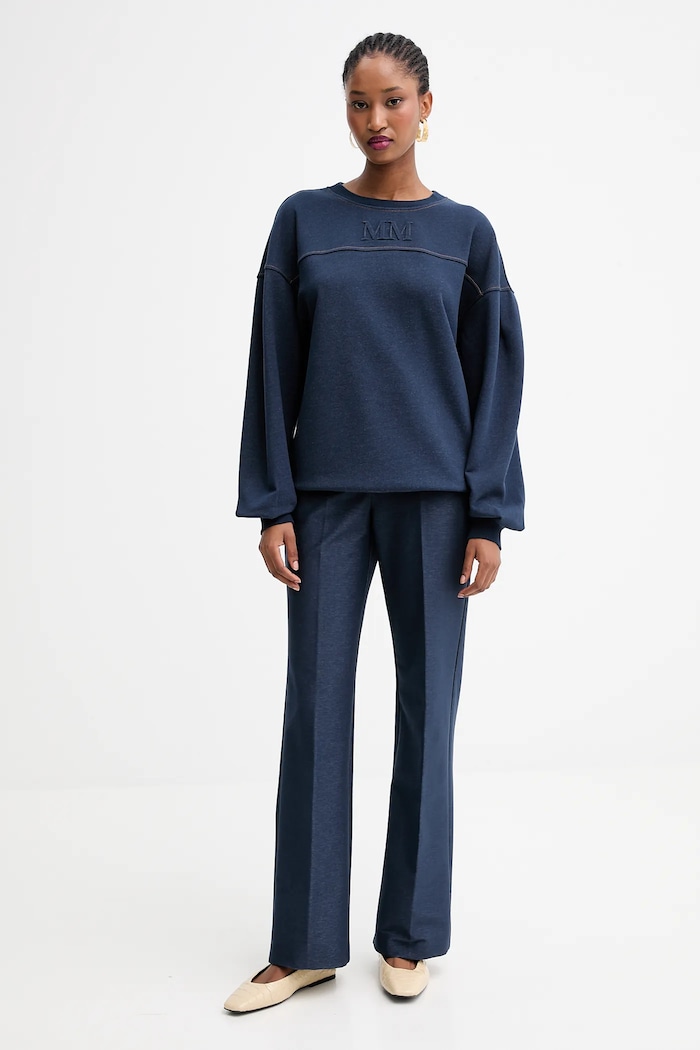 Nohavice MM by Max Mara ULIVO 2526786027600 tmavomodrá AW25
