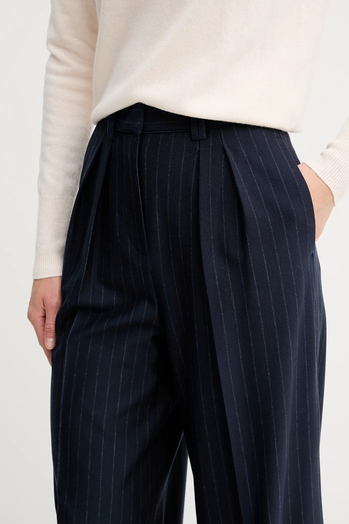 MM by Max Mara spodnie GELA granatowy 2526786037600