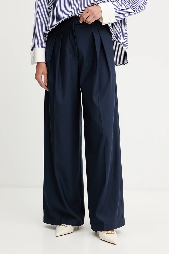 MM by Max Mara spodnie VADIUS z elastanem granatowy 2526786118600