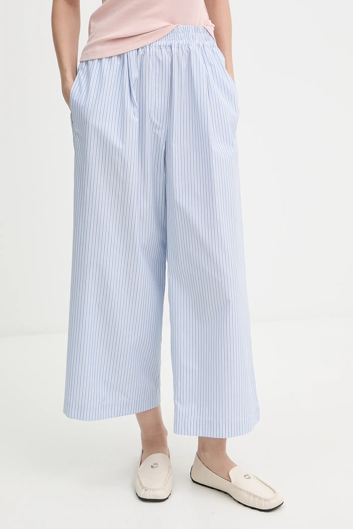 Weekend Max Mara Βαμβακερό παντελόνι Weekend Max Mara FLEUR μπλε 2525136021600