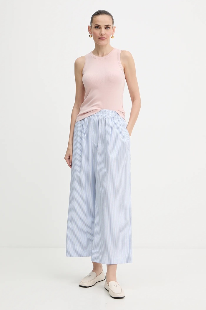 Weekend Max Mara Βαμβακερό παντελόνι Weekend Max Mara FLEUR 2525136021600 μπλε AW25