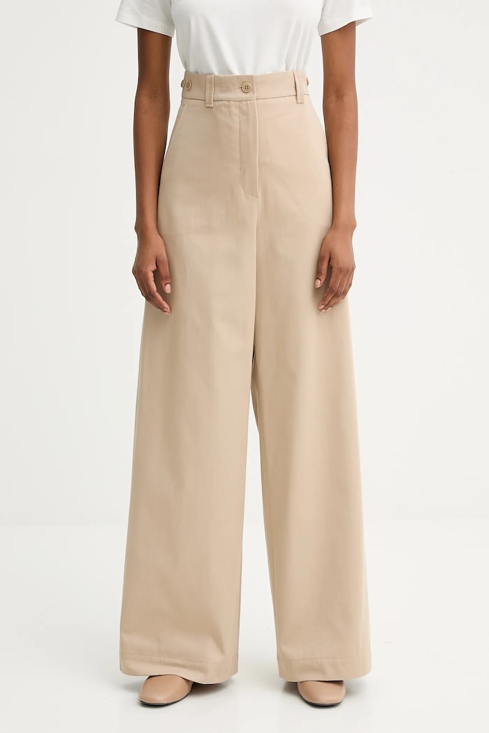 Weekend Max Mara Bavlněné kalhoty Weekend Max Mara ALFEO béžová 2525136101600