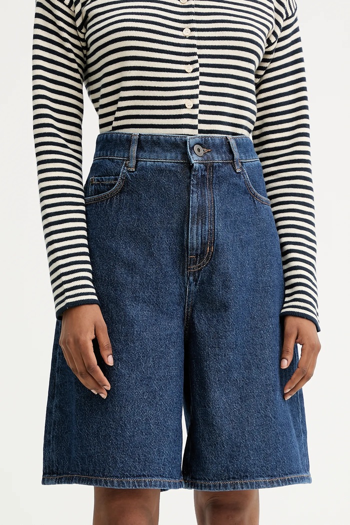 Weekend Max Mara pantaloni scurți jeans DONNOLA bumbac bleumarin 2525146021600