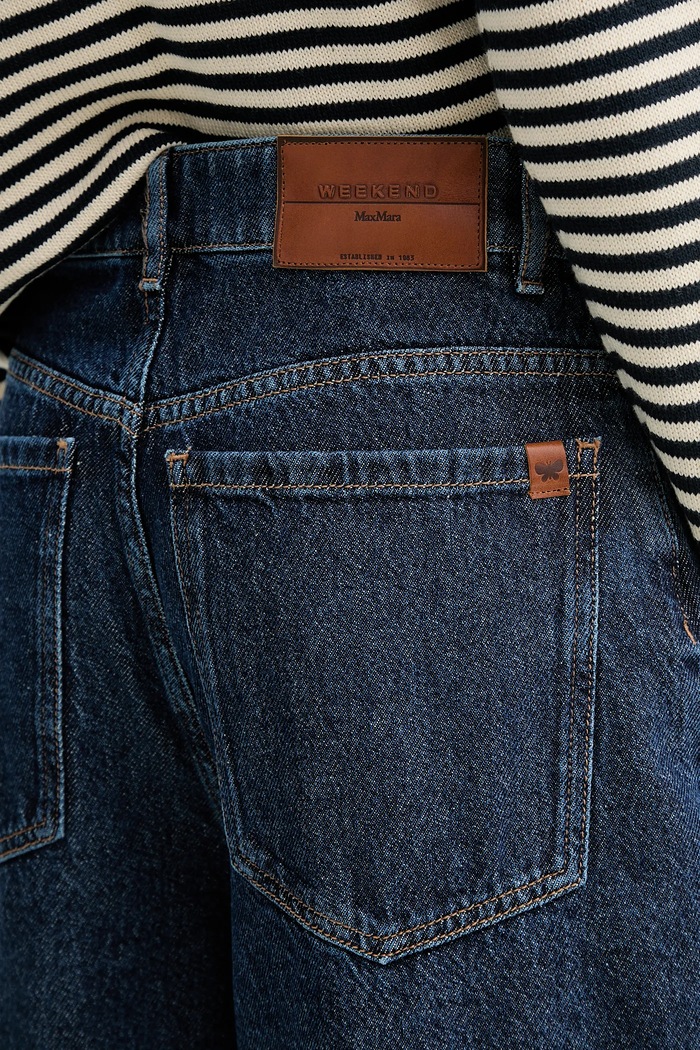 Weekend Max Mara pantaloni scurți jeans DONNOLA bleumarin 2525146021600