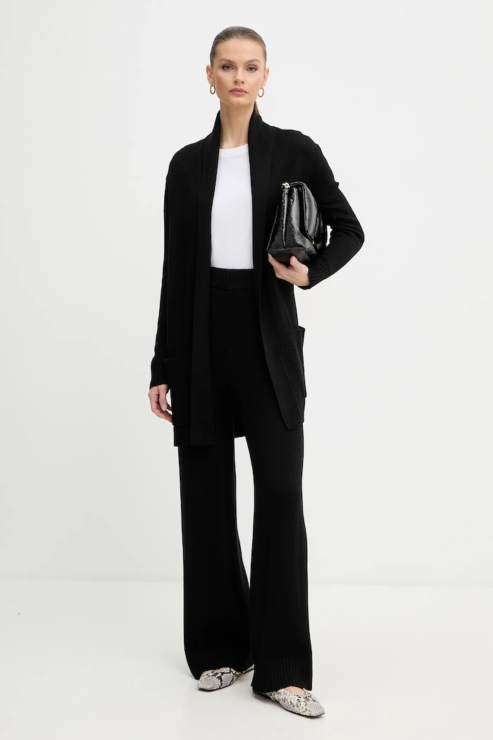 Armani Exchange pantaloni cu lână XW000769.AF13774 negru AW25