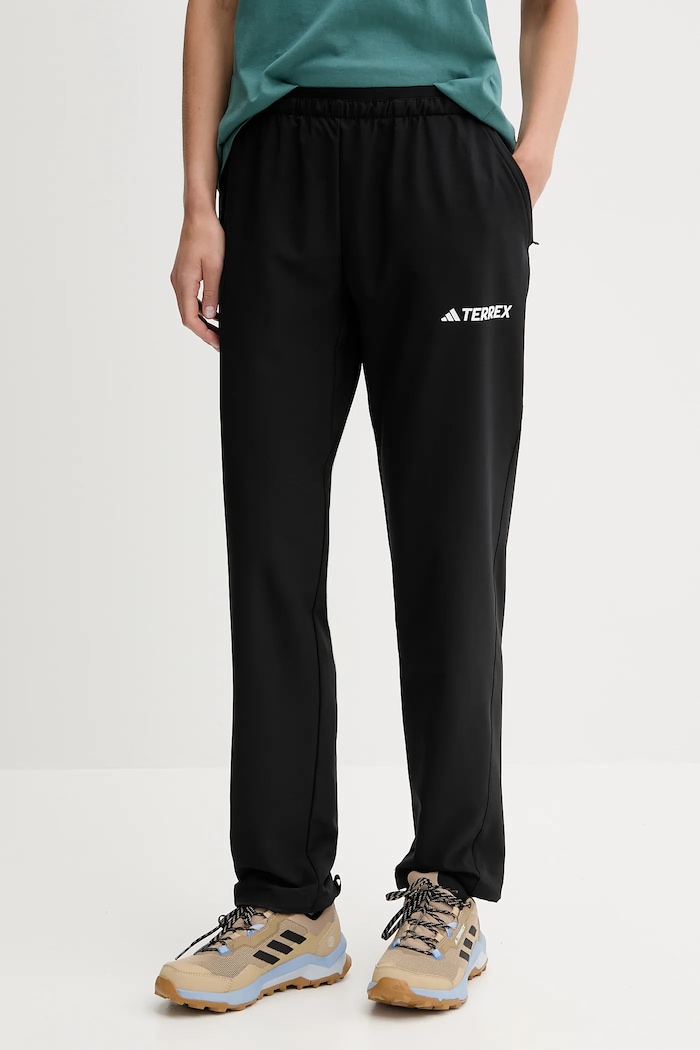 Turistické nohavice adidas TERREX Liteflex s elastanom čierna JF3693