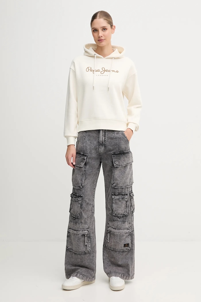 Alpha Industries jeansy 148022.03 szary AW25