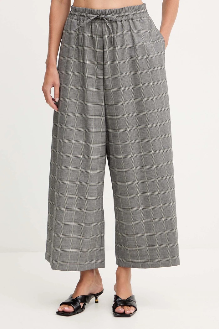 Weekend Max Mara spodnie z dodatkiem wełny LUIGI tkanina szary 2525136082600