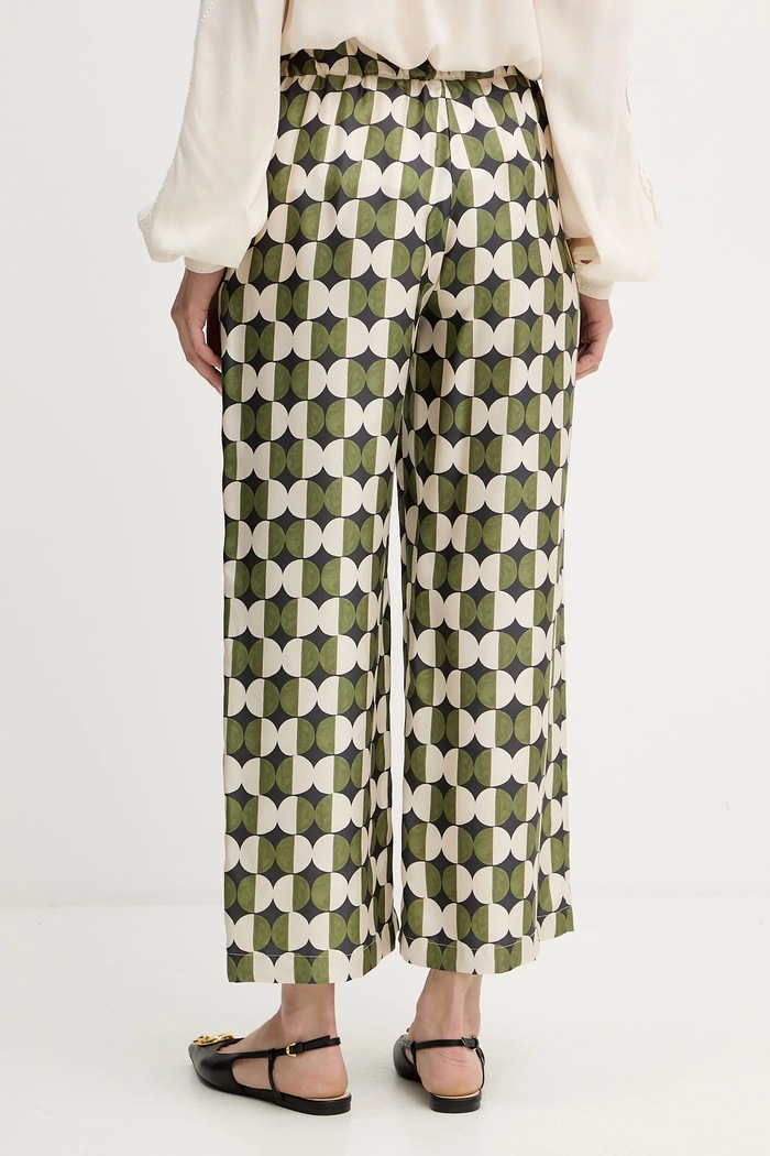 Odzież Weekend Max Mara spodnie jedwabne FIBBIA 2525136142600 zielony