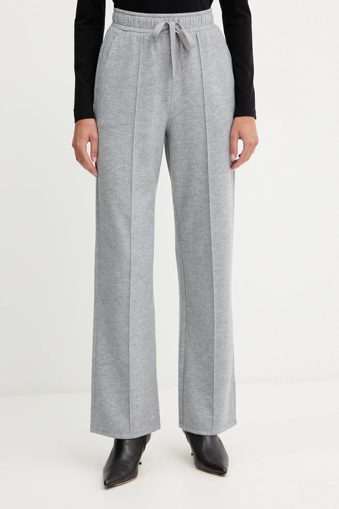 Weekend Max Mara spodnie z dodatkiem wełny SPONDA dzianina szary 2525786022600