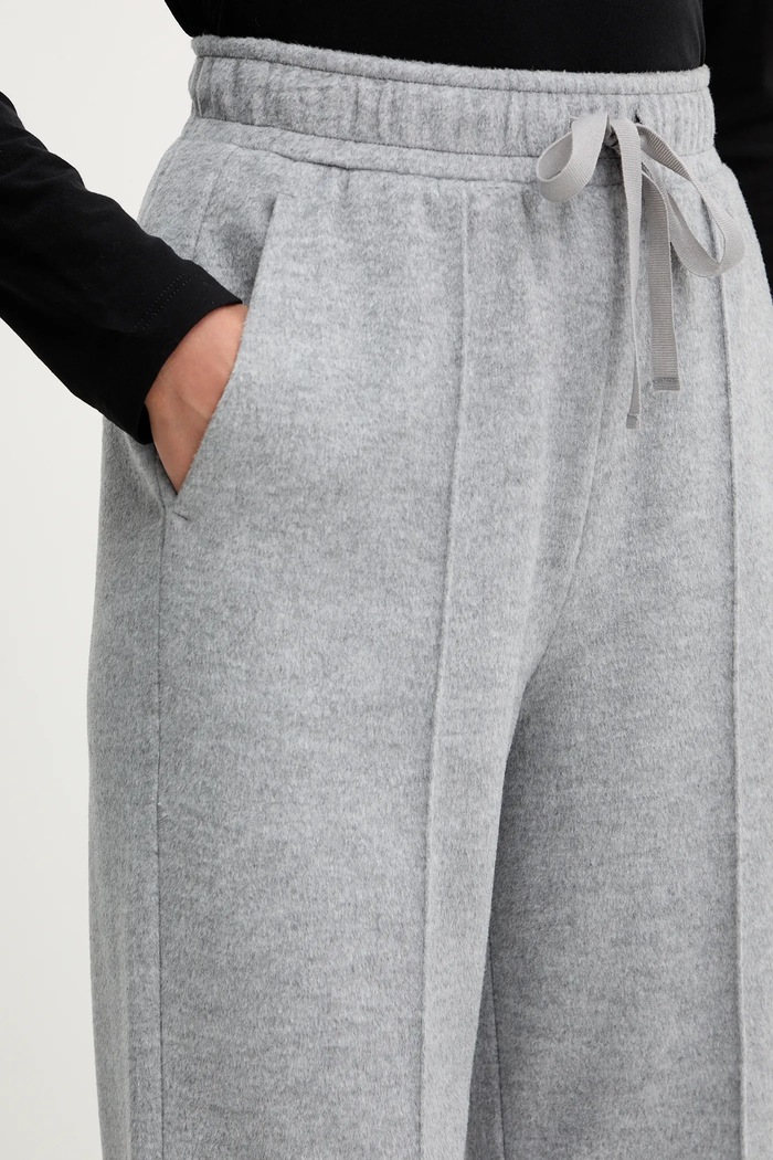 Weekend Max Mara spodnie z dodatkiem wełny SPONDA szary 2525786022600