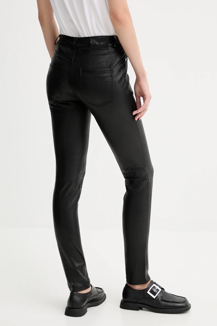 Îmbrăcăminte ZADIG&VOLTAIRE pantaloni de piele RWPA01097 negru