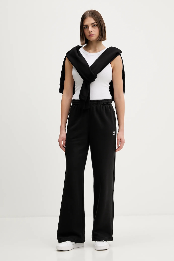 Tepláky adidas Originals Essentials Wide Leg Fleece JX5251 čierna SS26