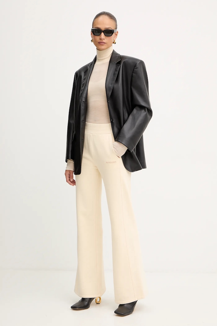 Bavlnené tepláky Patrizia Pepe 2P1718.J079 béžová AW25