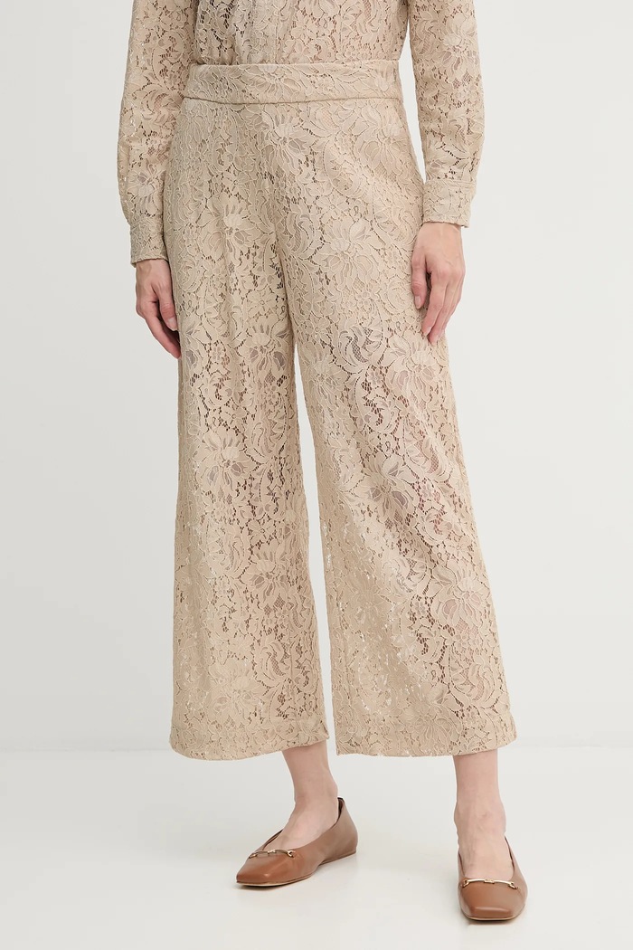 Dkny nadrág elasztánnal bézs DJ5P3081
