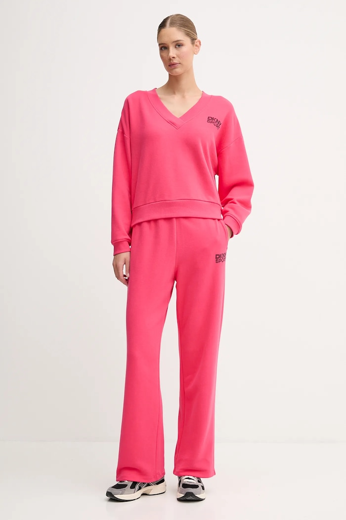 Bavlněné tepláky Dkny DP5P3650 růžová AW25