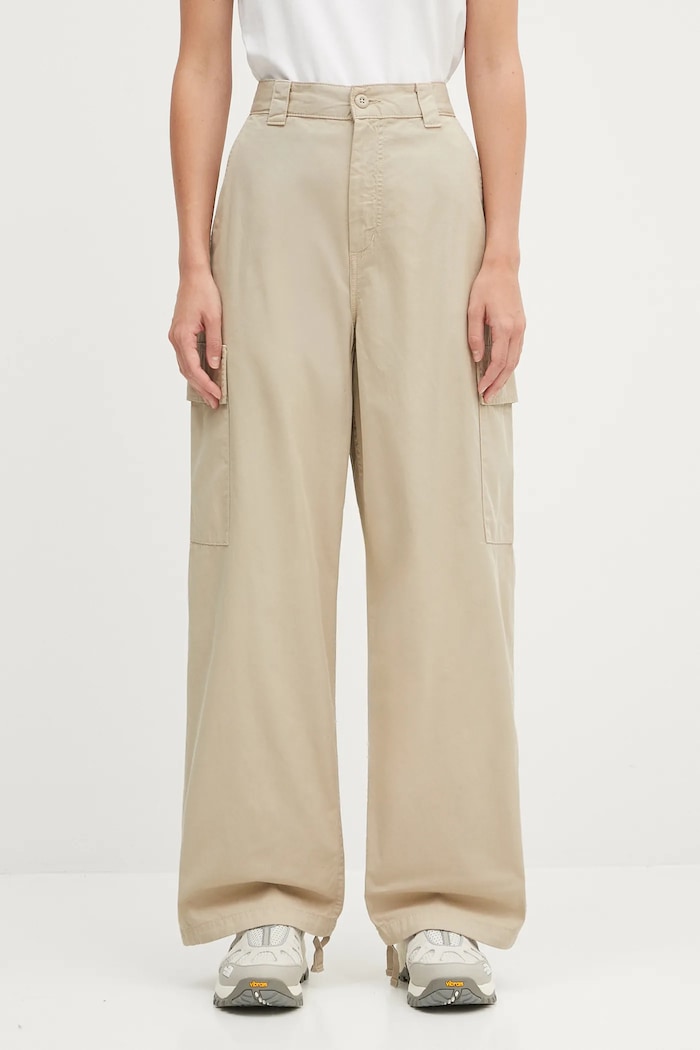 Хлопковые брюки Carhartt WIP W' Kingston гладкий бежевый I035580.G1GD