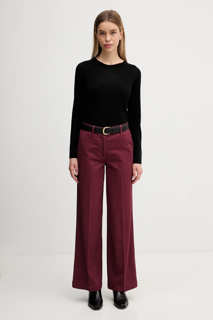 Kalhoty Sisley 4AI6LE03G burgundské AW25