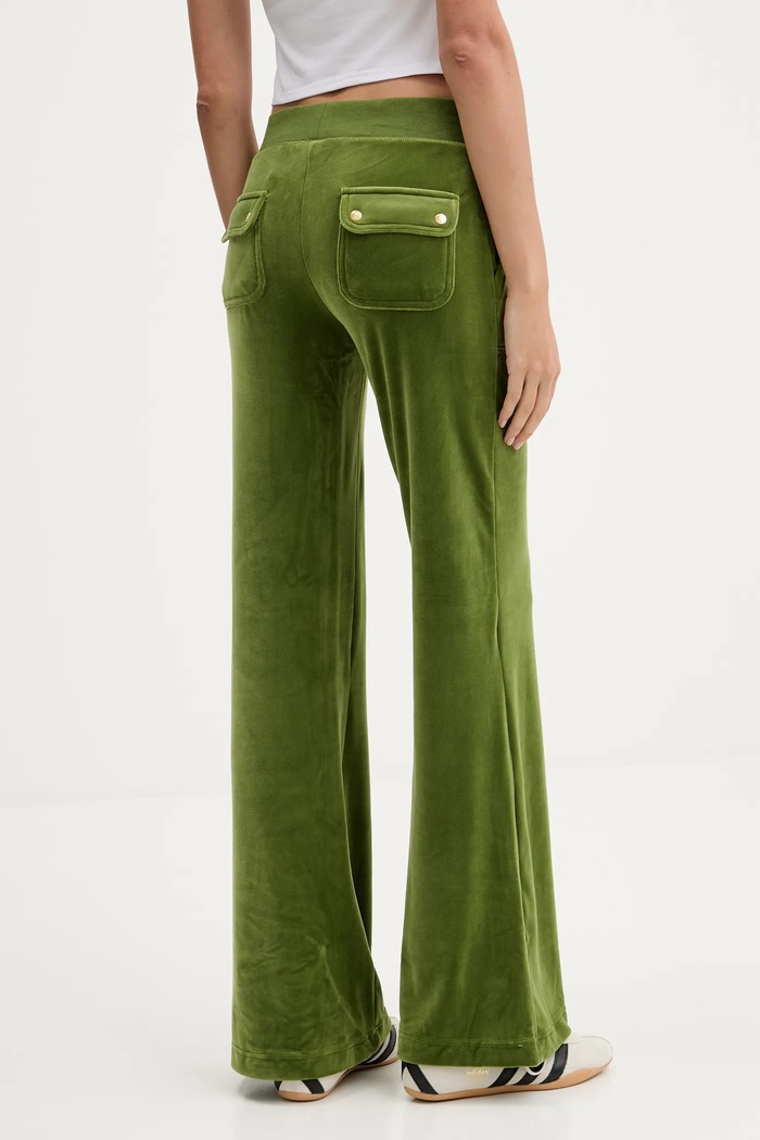 Odzież Juicy Couture spodnie dresowe welurowe JCSEBJ001G zielony