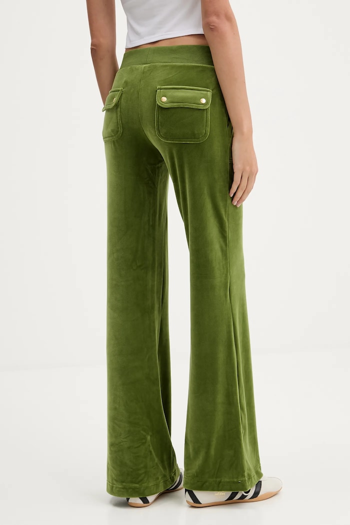 Odzież Juicy Couture spodnie dresowe welurowe JCSEBJ001G zielony