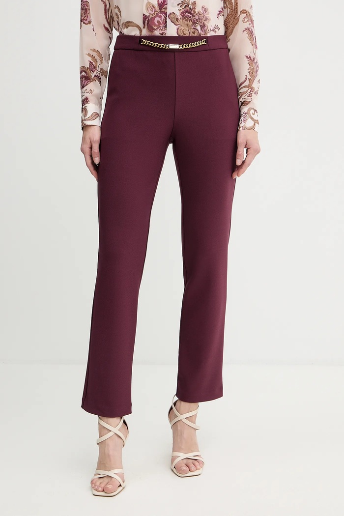 Marciano by Guess spodnie LIA tkanina bordowy 5BGB04.6302A