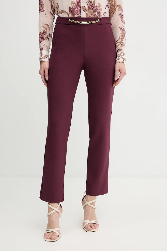 Marciano by Guess spodnie LIA tkanina bordowy 5BGB04.6302A