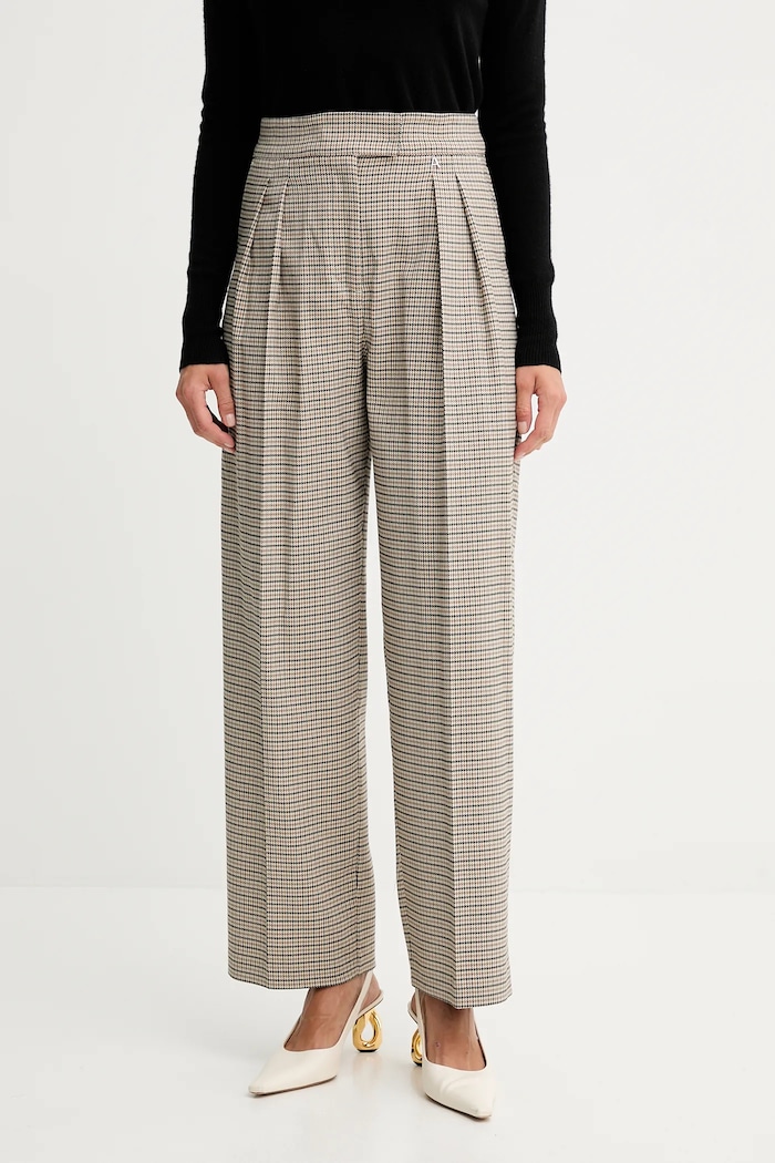Kalhoty Twinset high béžová 252AP2244