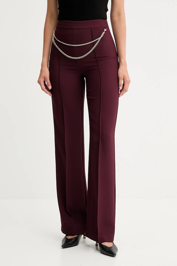 Kalhoty Twinset high burgundské 252TP2281