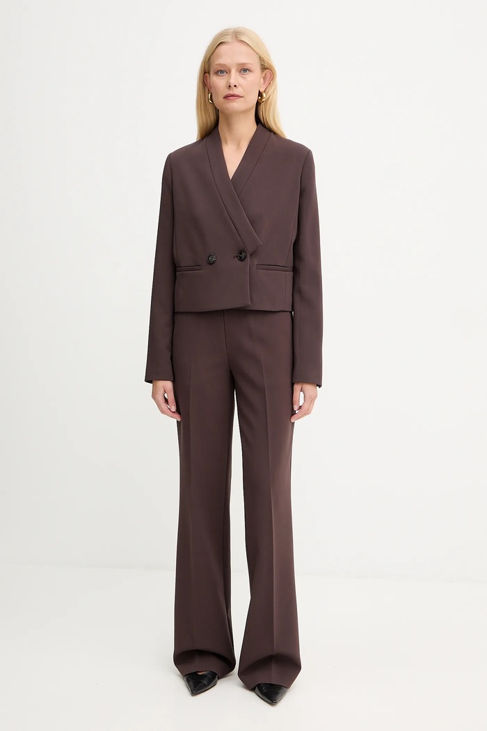 Twinset spodnie 252TT2381 brązowy AW25