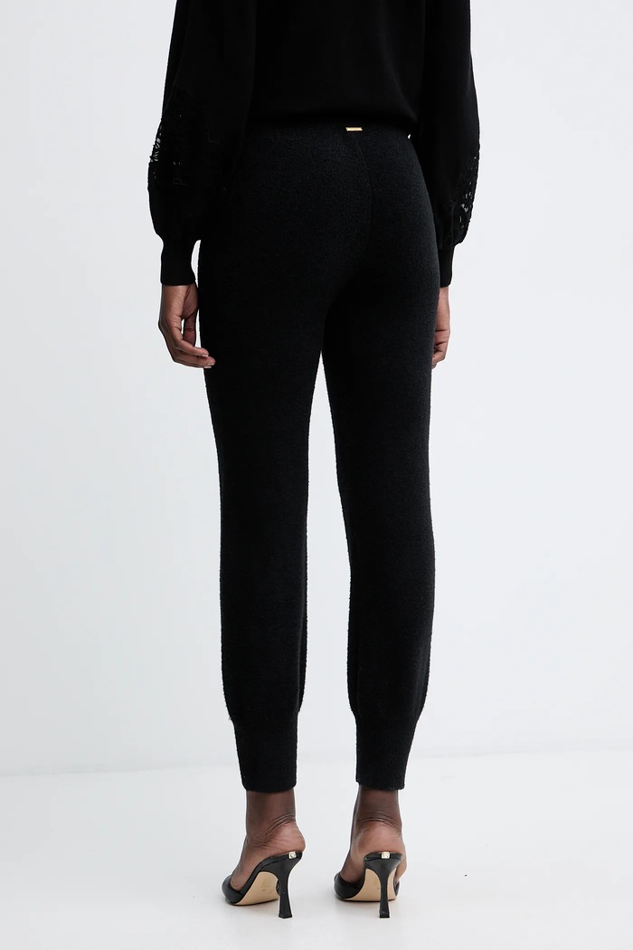 Îmbrăcăminte Twinset pantaloni de trening cu amestec de lână 252LL3EBB negru