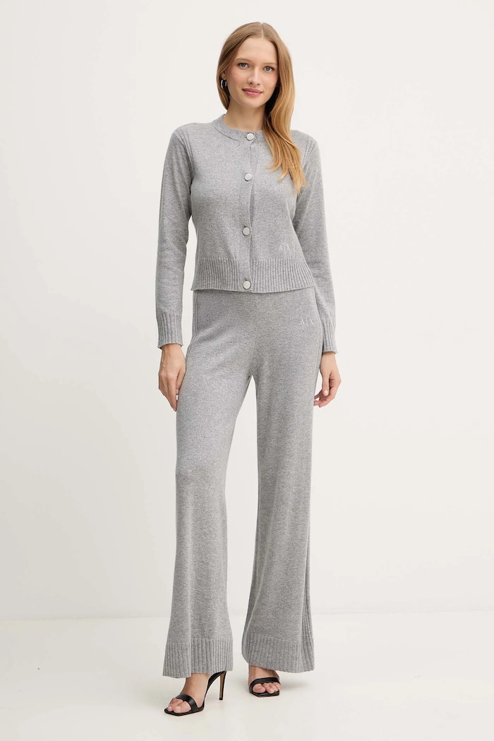 Armani Exchange pantaloni cu lână XW001165.AF16181 gri AW25