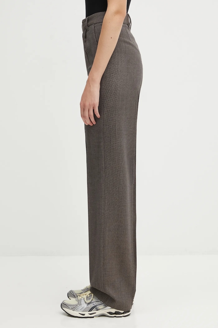 Vlnené nohavice MM6 Maison Margiela S62KB0247.M35636.001F hnedá AW25
