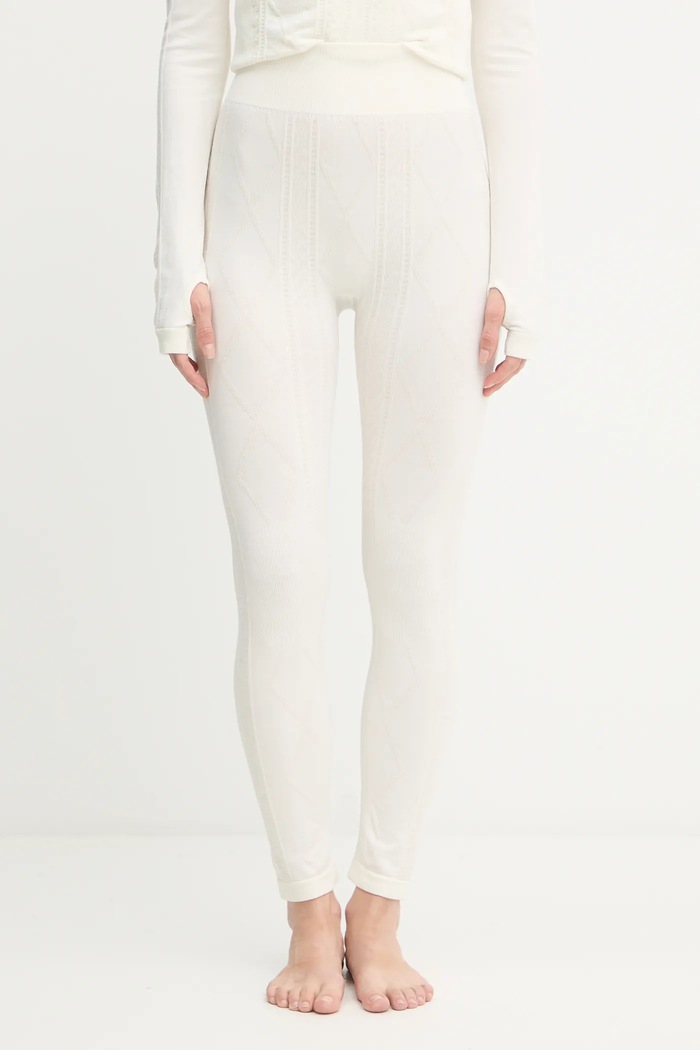 BOSS Legginsy z dodatkiem wełny Eskinni_SKI beżowy 50544396