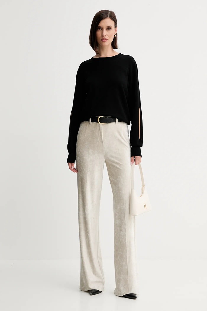 Menčestrové nohavice Marella 2523786034200 béžová AW25