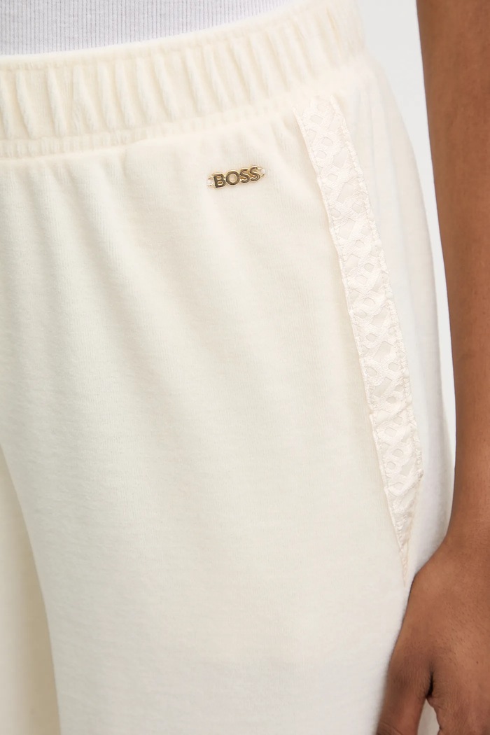 Pantaloni de lounge Velour_Pants BOSS 50550716 bej