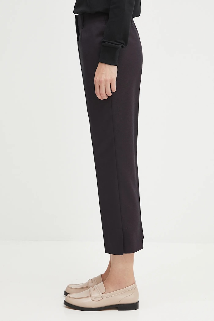 Vlnené nohavice Kenzo Weave Cropped FF62PA0939ID tmavomodrá AW25