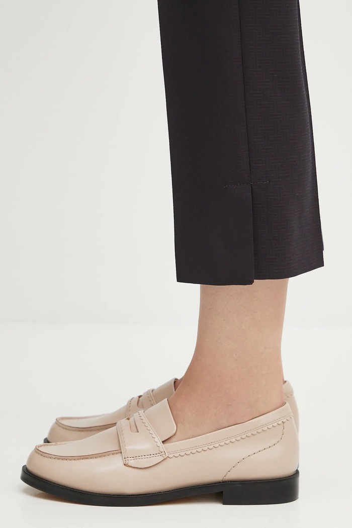 Vlnené nohavice Kenzo Weave Cropped tmavomodrá FF62PA0939ID