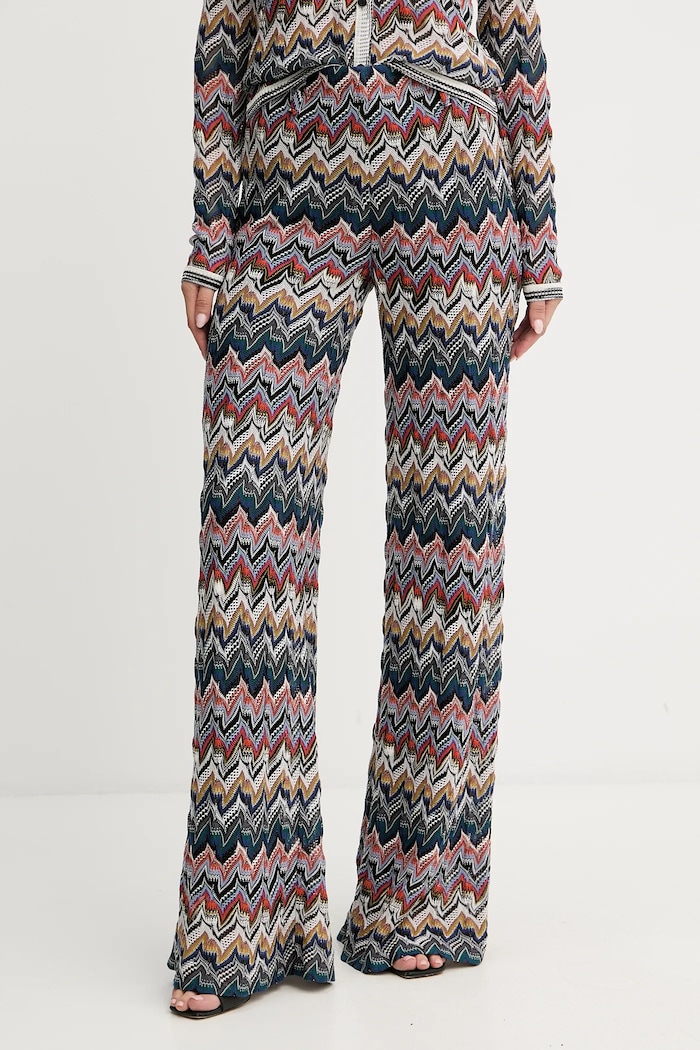 Missoni spodnie z wełną dzianina fioletowy DS25WI0Q.BR012F