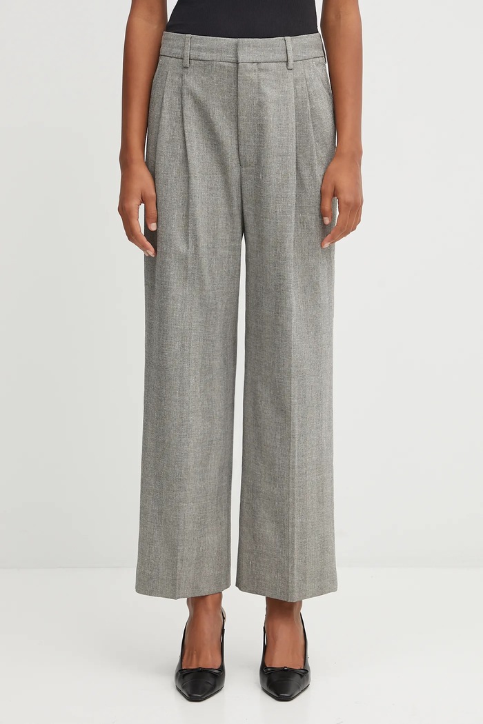 Anine Bing pants with added linen belen fabric gray A.03.11218