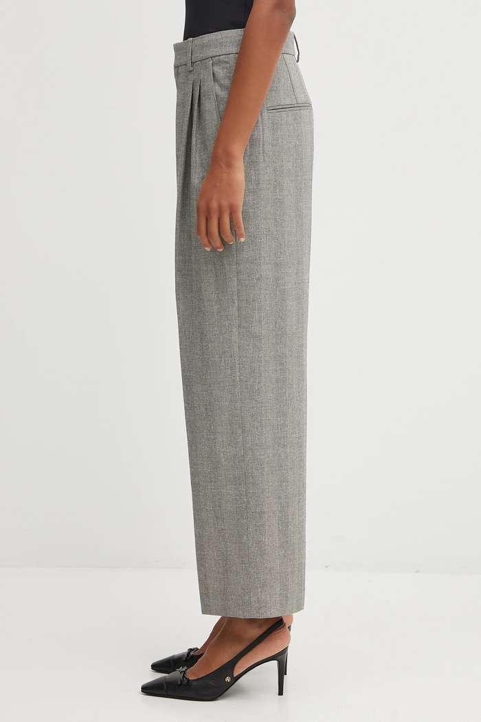 Anine Bing pants with added linen belen A.03.11218 gray AW25