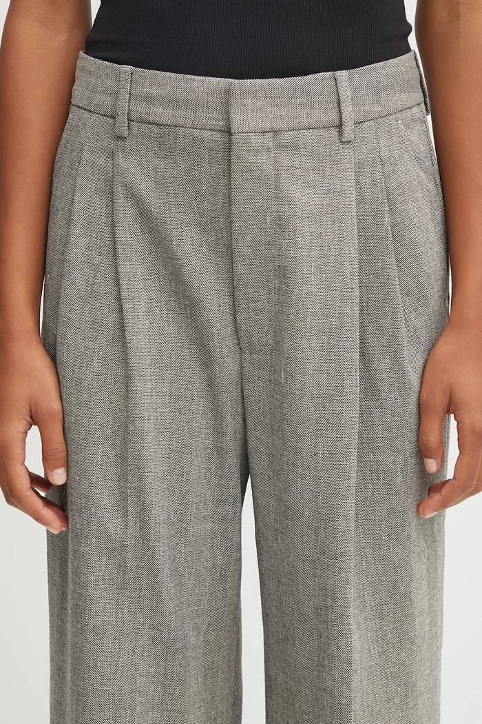 Anine Bing pants with added linen belen gray A.03.11218