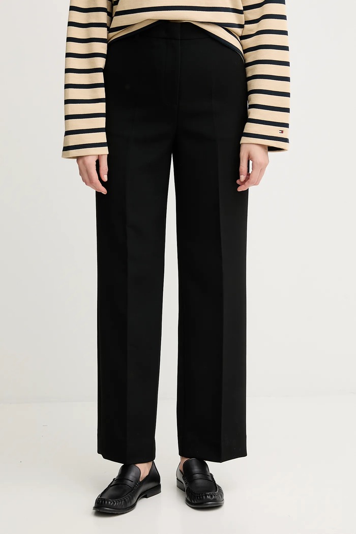 Nohavice Tommy Hilfiger s elastanom čierna WW0WW48357