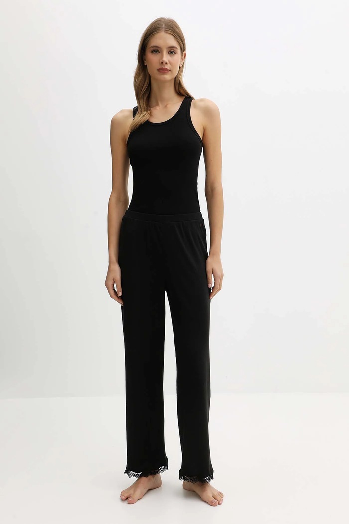 Pyžamové nohavice Tommy Hilfiger UW0UW06074 čierna AW25