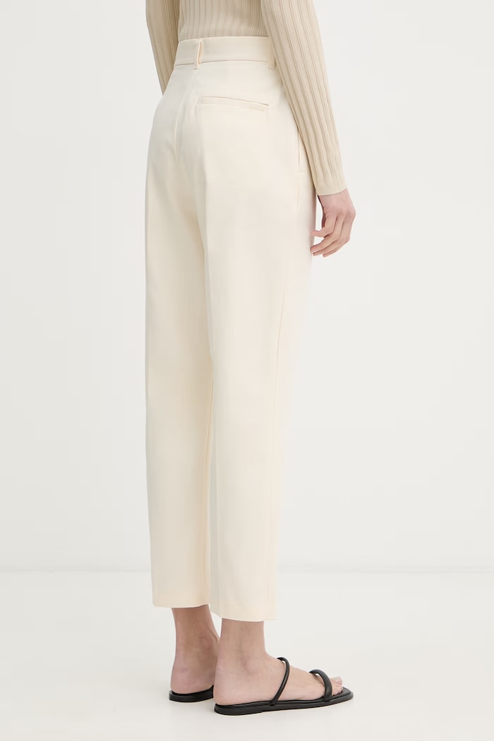 Oblečenie Calvin Klein Nohavice chinos dámske bavlnené s elastanom LV044B916G béžová
