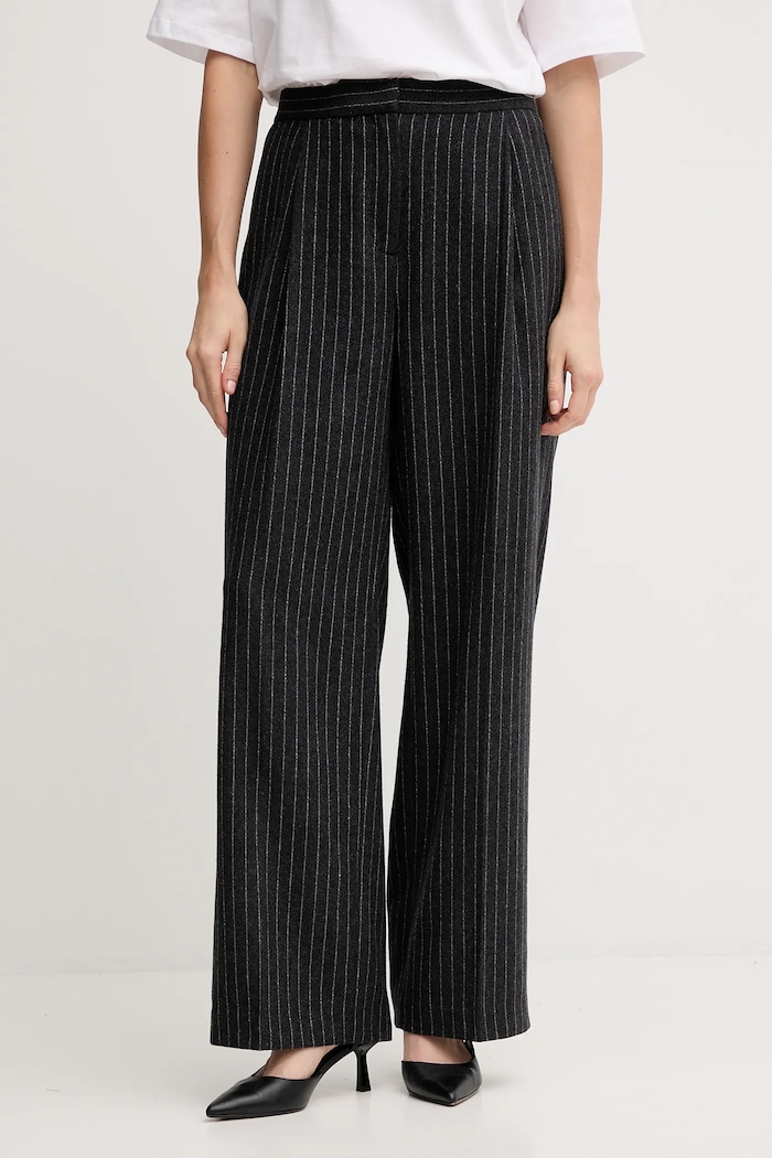 Barbour pantaloni cu lână BLAKELY drept gri LTR0396